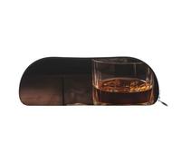 FHEBNDS Grande trousse de maquillage en cuir avec fermeture éclair pour cigares et whisky pour homme et femme, trousse à crayons esthétique, trousse à crayons, porte-monnaie, trousse de maquillage en