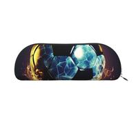 FHEBNDS Grande trousse de maquillage en cuir avec fermeture éclair pour homme et femme, motif ballon de football, trousse de maquillage en cuir avec fermeture éclair, organiseur de bureau, essentiels