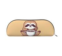 FHEBNDS Grande trousse de maquillage en cuir avec fermeture éclair pour homme et femme - Motif paresseux de yoga, Argenté, One Size