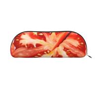 FHEBNDS Grande trousse de maquillage en forme de tranche de tomate pour homme et femme - Trousse à crayons esthétique, pochette à monnaie, trousse de maquillage en cuir avec fermeture éclair