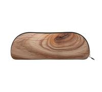 FHEBNDS Grande trousse de maquillage en grain de bois pour homme et femme - Trousse à crayons esthétique, pochette à monnaie, trousse de maquillage en cuir avec fermeture éclair, organiseur de bureau