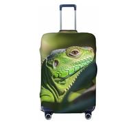 FHEBNDS Green Lizard Housse de bagage lavable approuvée par la TSA en élasthanne élastique anti-rayures pour bagages de voyage de 45,7 à 81,3 cm, Noir , XL