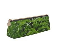 FHEBNDS Green Tree Trousse de maquillage pour homme et femme - Grande trousse à crayons esthétique - Pochette à monnaie - Trousse de maquillage en cuir avec fermeture éclair - Organiseur de bureau