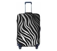 FHEBNDS Housse de bagage à imprimé zèbre lavable approuvée par la TSA élastique en élasthanne protecteur anti-rayures pour bagages de voyage pour bagages de 45,7 à 81,3 cm, Noir , M
