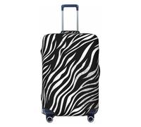 FHEBNDS Housse de bagage à imprimé zèbre lavable approuvée par la TSA élastique en élasthanne protecteur anti-rayures pour bagages de voyage pour bagages de 45,7 à 81,3 cm, Noir , XL
