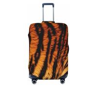FHEBNDS Housse de bagage à motif rayé Tigre - Lavable - Approuvé par la TSA - Élastique - Spandex - Protection anti-rayures - Pour bagages de voyage de 45,7 à 81,3 cm, Noir , M