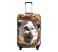 FHEBNDS Housse de bagage amusante en alpaga lama lavable approuvée par la TSA en élasthanne élastique anti-rayures pour bagages de voyage de 45,7 à 81,3 cm, Noir , S