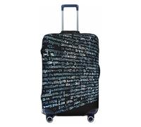 FHEBNDS Housse de bagage avec code programmeur, lavable, approuvée par la TSA en élasthanne, protection anti-rayures, housse de bagage de voyage pour bagages de 45,7 à 81,3 cm, Noir , L