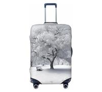 FHEBNDS Housse de bagage blanche motif arbre de neige lavable, approuvée par la TSA en élasthanne, protection anti-rayures, housse de bagage de voyage pour bagages de 45,7 à 81,3 cm, Noir , M