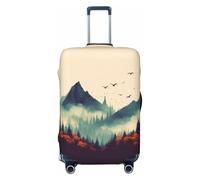 FHEBNDS Housse de bagage de montagne paysage lavable - Approuvé par la TSA - Élastique - Protection de valise en élasthanne - Anti-rayures - Convient aux bagages de 45,7 à 81,3 cm, Noir , M
