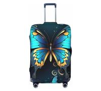 FHEBNDS Housse de bagage élégante en forme de papillon lavable approuvée par la TSA en élasthanne élastique anti-rayures pour bagages de voyage de 45,7 à 81,3 cm, Noir , L
