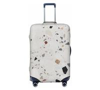 FHEBNDS Housse de bagage en terrazzo blanc lavable, approuvée par la TSA en élasthanne, protection anti-rayures, housse de bagage de voyage pour bagages de 45,7 à 81,3 cm, Noir , L