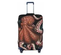 FHEBNDS Housse de bagage entrelacée en forme de pieuvre lavable approuvée par la TSA en élasthanne élastique pour valise de voyage anti-rayures pour bagages de 45,7 à 81,3 cm, Noir , M