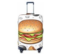 FHEBNDS Housse de bagage Fast Food lavable approuvée par la TSA élastique en élasthanne Protection anti-rayures pour bagages de voyage Convient aux bagages de 45,7 à 81,3 cm, Noir , S