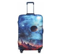 FHEBNDS Housse de bagage Galaxy Space lavable approuvée par la TSA en élasthanne élastique anti-rayures pour bagages de voyage de 45,7 à 81,3 cm, Noir , L