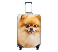 FHEBNDS Housse de bagage jaune de Poméranie lavable approuvée par la TSA élastique en élasthanne Protection anti-rayures pour bagages de voyage Convient aux bagages de 45,7 à 81,3 cm, Noir , L