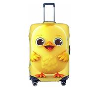 FHEBNDS Housse de bagage jaune en forme de poulet lavable approuvée par la TSA en élasthanne élastique anti-rayures pour bagages de voyage de 45,7 à 81,3 cm, Noir , S