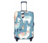 FHEBNDS Housse de bagage lavable à motif lama de dessin animé - Approuvée par la TSA - Élastique - En élasthanne - Anti-rayures - Convient aux bagages de 45,7 à 81,3 cm, Noir , M