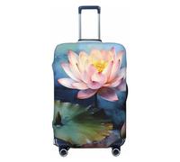 FHEBNDS Housse de bagage lavable en élasthanne avec motif de fleurs approuvées par la TSA - Protection anti-rayures pour bagages de voyage de 45,7 à 81,3 cm, Noir , S