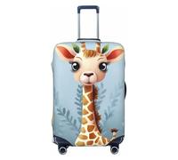 FHEBNDS Housse de bagage lavable en élasthanne avec motif girafe mignonne et fleurie - Approuvée par la TSA - Anti-rayures - Convient aux bagages de 45,7 à 81,3 cm, Noir , M