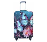 FHEBNDS Housse de bagage lavable en élasthanne élastique approuvée par la TSA - Anti-rayures - Convient aux bagages de 45,7 à 81,3 cm, Noir , L