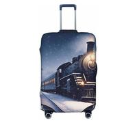 FHEBNDS Housse de bagage lavable en élasthanne élastique approuvée par la TSA - Anti-rayures - Convient aux bagages de 45,7 à 81,3 cm, Noir , L