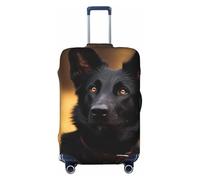 FHEBNDS Housse de bagage lavable en élasthanne pour chien berger allemand noir approuvé par la TSA - Protection anti-rayures pour bagages de voyage de 45,7 à 81,3 cm, Noir , L