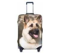 FHEBNDS Housse de bagage lavable en élasthanne pour chien de berger allemand - Approuvé par la TSA - Anti-rayures - Convient aux bagages de 45,7 à 81,3 cm, Noir , L
