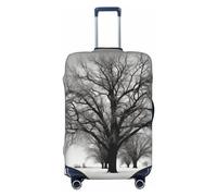 FHEBNDS Housse de bagage motif arbre noir et blanc, lavable, approuvée par la TSA en élasthanne, protection contre les rayures, convient aux bagages de 45,7 à 81,3 cm, Noir , XL