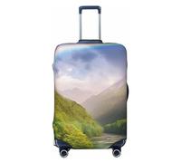 FHEBNDS Housse de bagage Mountain Valley avec arc-en-ciel lavable approuvée par la TSA en élasthanne élastique anti-rayures pour bagages de voyage de 45,7 à 81,3 cm, Noir , S