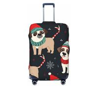 FHEBNDS Housse de bagage pour chien « Merry Christmas » - Lavable - Approuvé par la TSA - Élastique - En élasthanne - Anti-rayures - Convient aux bagages de 45,7 à 81,3 cm, Noir , XL