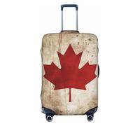 FHEBNDS Housse de bagage rétro avec drapeau du Canada - Lavable - Approuvé par la TSA - Élastique - En élasthanne - Anti-rayures - Convient aux bagages de 45,7 à 81,3 cm, Noir , L