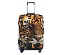 FHEBNDS Housse de bagage tigre lavable approuvée par la TSA en élasthanne élastique anti-rayures pour bagages de voyage de 45,7 à 81,3 cm, Noir , L