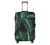FHEBNDS Housse de bagage verte à longues feuilles lavable approuvée par la TSA en élasthanne élastique anti-rayures pour bagages de voyage de 45,7 à 81,3 cm, Noir , M
