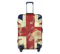 FHEBNDS Housse de bagage vintage Union Jack avec drapeau britannique, lavable, approuvée par la TSA en élasthanne, protection anti-rayures, pour bagages de voyage de 45,7 à 81,3 cm, Noir , XL