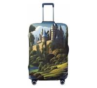FHEBNDS Housse de bagage Woods and Castle - Lavable - Approuvé par la TSA - Élastique - En élasthanne - Anti-rayures - Convient aux bagages de 45,7 à 81,3 cm, Noir , S