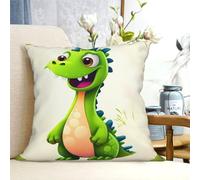 FHEBNDS Housse de coussin moderne à motif de dinosaure mignon - 30,5 x 30,5 cm - Pour canapé, lit et décoration d'intérieur