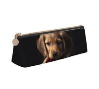 FHEBNDS Jolie trousse de maquillage en cuir avec fermeture éclair pour homme et femme - Grande trousse à crayons - Trousse de maquillage en cuir avec fermeture éclair - Organiseur de bureau