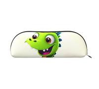 FHEBNDS Jolie trousse de maquillage en cuir avec motif dinosaure pour femmes et hommes, grande trousse à crayons, porte-monnaie, trousse de maquillage en cuir avec fermeture éclair, organiseur de