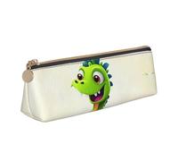 FHEBNDS Jolie trousse de maquillage en cuir avec motif dinosaure pour femmes et hommes, grande trousse à crayons, porte-monnaie, trousse de maquillage en cuir avec fermeture éclair, organiseur de