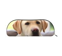 FHEBNDS Jolie trousse de maquillage en cuir avec motif labrador pour homme et femme, grande trousse à crayons, porte-monnaie, trousse de maquillage en cuir avec fermeture éclair, organiseur de bureau