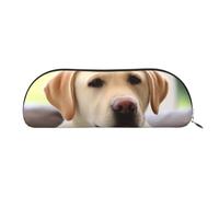 FHEBNDS Jolie trousse de maquillage en cuir avec motif labrador pour homme et femme, grande trousse à crayons, porte-monnaie, trousse de maquillage en cuir avec fermeture éclair, organiseur de bureau