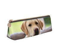 FHEBNDS Jolie trousse de maquillage en cuir avec motif labrador pour homme et femme, grande trousse à crayons, porte-monnaie, trousse de maquillage en cuir avec fermeture éclair, organiseur de bureau