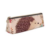 FHEBNDS Jolie trousse de maquillage en forme de hérisson pour homme et femme - Grande trousse à crayons esthétique - Pochette à monnaie en cuir avec fermeture éclair - Organiseur de bureau