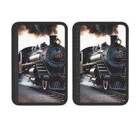 FHEBNDS Lot de 2 housses de ceinture de sécurité universelles douces et confortables pour voiture Motif train à vapeur
