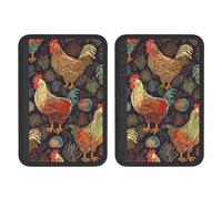 FHEBNDS Lot de 2 housses universelles douces et confortables pour ceinture de sécurité de voiture Motif poule