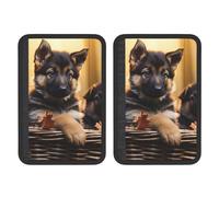 FHEBNDS Lot de 2 housses universelles douces et confortables pour ceinture de sécurité de voiture Motif petit berger allemand