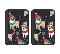 FHEBNDS Lot de 2 housses universelles douces et confortables pour ceinture de sécurité de voiture Motif Merry Christmas