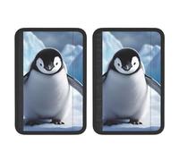 FHEBNDS Lot de 2 housses universelles douces et confortables pour ceinture de sécurité de voiture Motif pingouins mignons