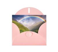FHEBNDS Mountain Valley Carte de vœux avec enveloppes arc-en-ciel pour toutes les occasions 10,2 x 15,2 cm, carte d'anniversaire pliable et pop-up pour remise de diplôme, mariage, anniversaire de